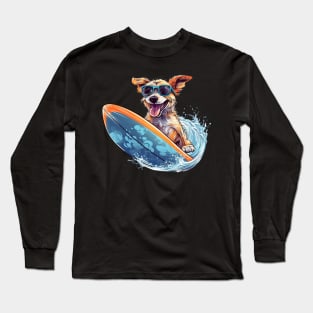 Surfing Cute Dog Long Sleeve T-Shirt